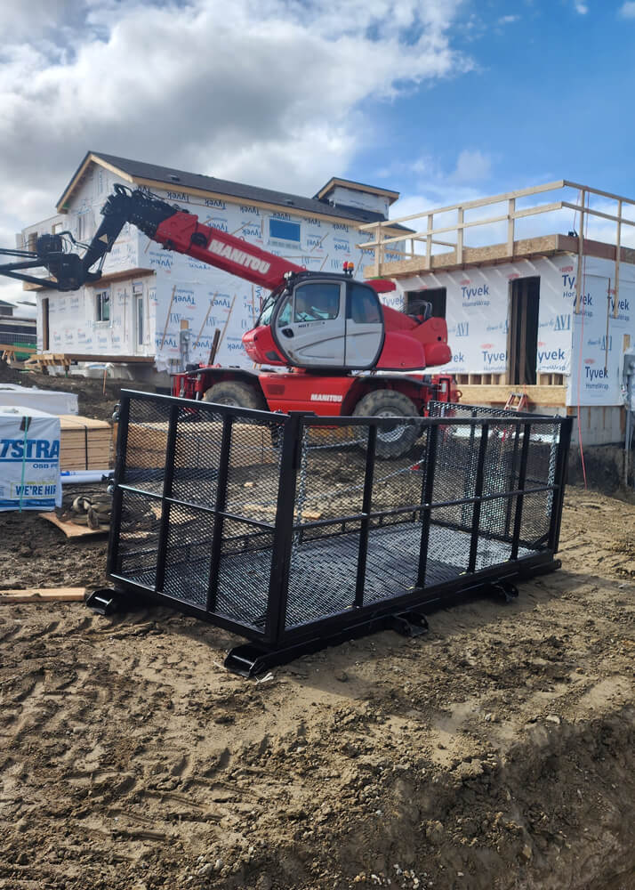 The ManBakskets.ca work platform is on the jobsite.