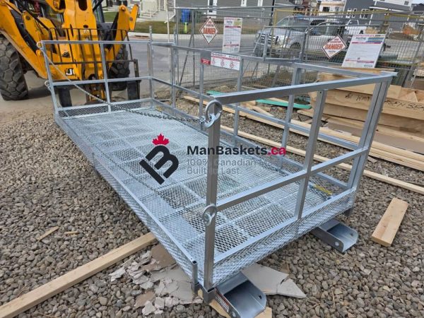 Fully galvanized steel man basket after quenching and final inspection.