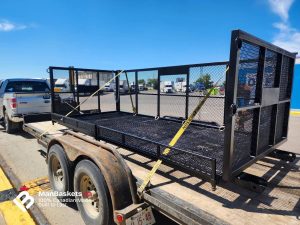 5x12 Heavy Duty Man Basket Loaded on Trailer for Transport