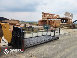 Framing man basket 5×12 mounted on telehandler