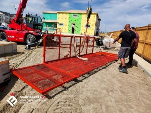 5×12 Heavy-Duty Telehandler Man Basket – Residential Framing Project 4 | ManBaskets.ca Heavy Duty Telehandler Man Basket on Residential Framing Site | ManBaskets.ca