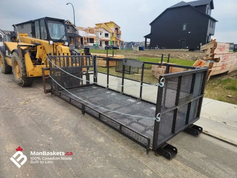 Heavy duty framing man basket 5×12 unfinished on jobsite