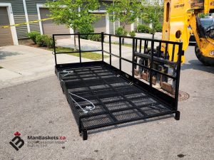 Roofing Man Basket on Telehandler – Material and Debris Handling