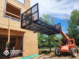 Telehandler Mounted Heavy Duty Man Basket in Operation