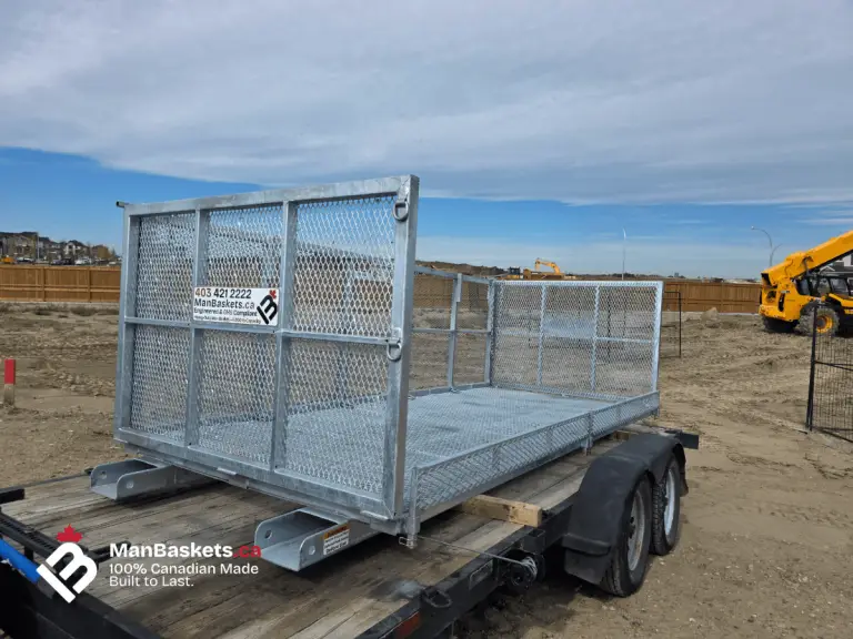 5×12 Heavy Duty Telehandler Man Basket – Fully Galvanized Finish | ManBaskets.ca