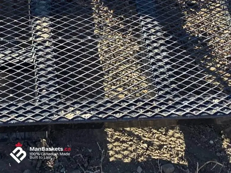 Flat and Light Duty Floor Mesh on Competing Man Basket | ManBaskets.ca