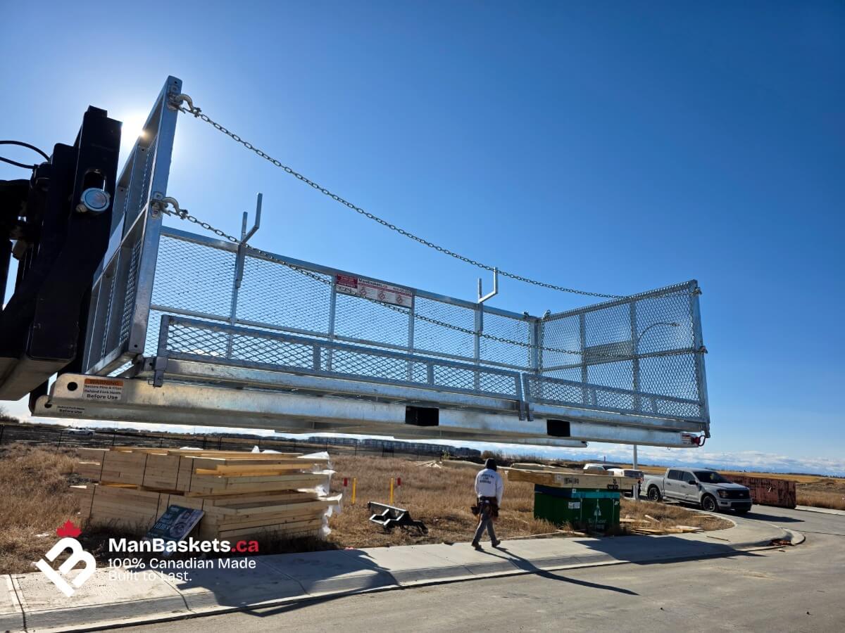 Fold Down Side Extensions on Galvanized Heavy Duty Man Basket | ManBaskets.ca