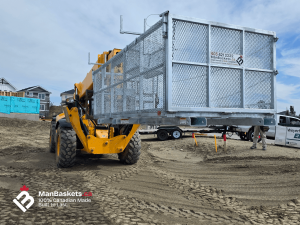 Fold Down Side Extensions on Heavy Duty Telehandler Man Basket | ManBaskets.ca