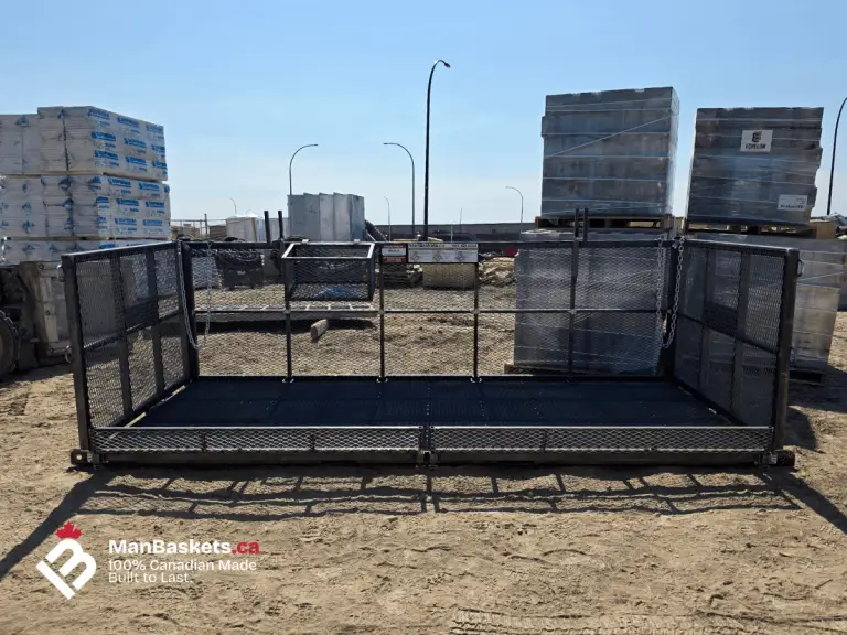Heavy Duty Telehandler Man Basket with Extended Platform | ManBaskets.ca