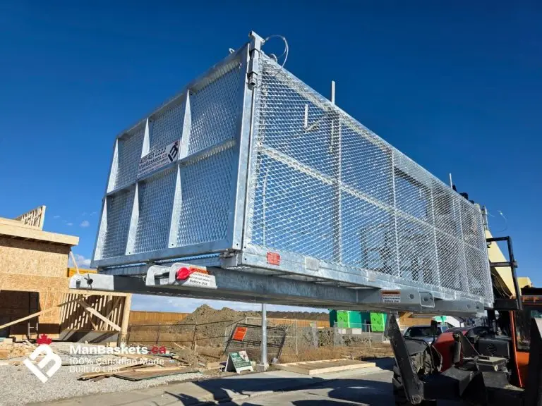 Hot Dip Galvanized Heavy Duty Man Basket – Side View | ManBaskets.ca
