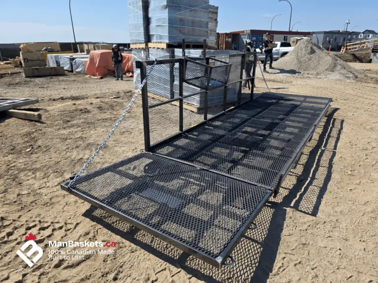 Steel Mesh Platform on Heavy Duty Telehandler Man Basket | ManBaskets.ca