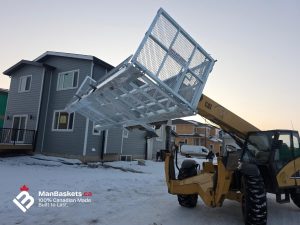4×12 Galvanized Man Basket – In Service on Construction Site | ManBaskets.ca