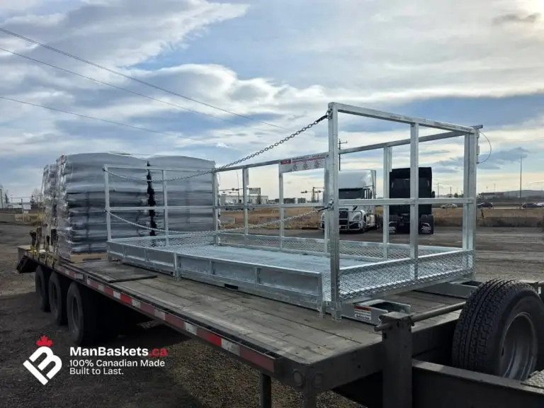 5×12 Standard Galvanized Man Basket for Masonry Work 3 | ManBaskets.ca Fully Galvanized Man Basket Ready for Delivery to Regina SK | ManBaskets.ca