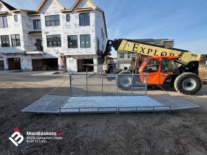 Galvanized 5×12 Man Basket Ready for Jobsite Operation | ManBaskets.ca