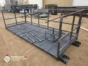 Man Basket in Galvanizing Queue After Job Site Use | ManBaskets.ca