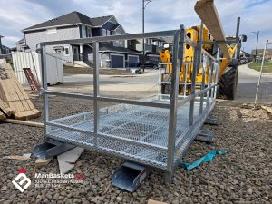 Standard Man Basket Galvanized After Initial Job Site Use | ManBaskets.ca
