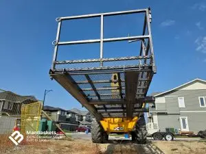 Standard 5×12 Man Basket – Urgent Framing Use Before Galvanizing 4 | ManBaskets.ca Ungalvanized Standard Man Basket Used for Framing Work | ManBaskets.ca