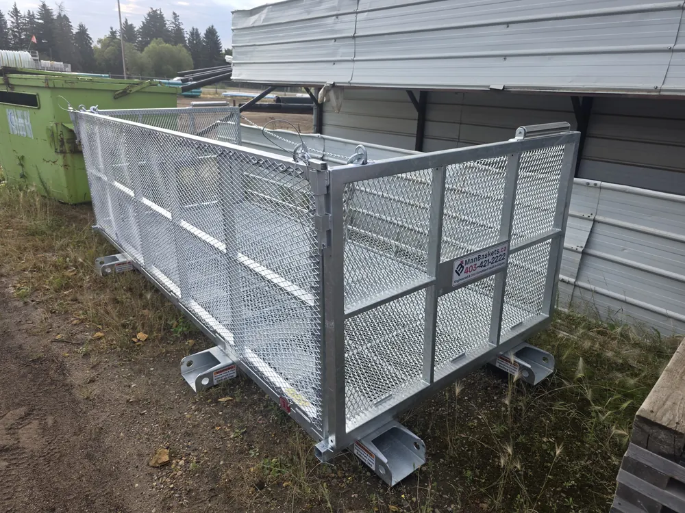 Custom galvanized Heavy-Duty man basket with mesh side panels